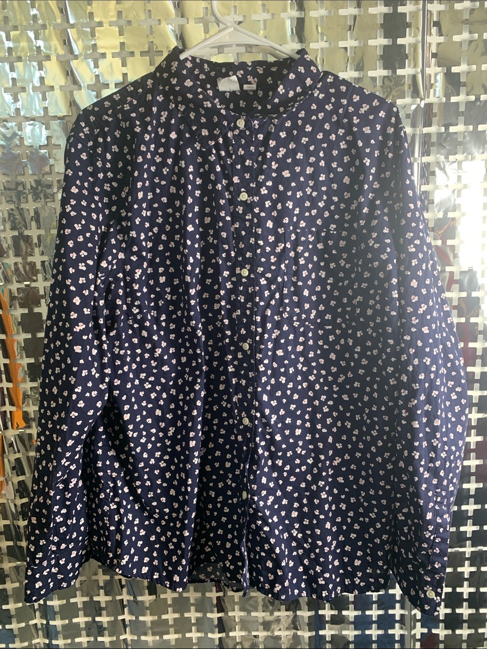 GAP Navy Floral Button-Up Shirt